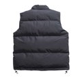 thumbnail image 3 of TFEOQRY Man's Padded Coats Vest Casual Fashion Solid Color Stand Collar Pocket Zipper Sleeveless Cotton Clothing Dark Gray, 3 of 3