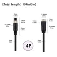 thumbnail image 2 of Cámara de marcha atrás para coche Cable de extensión Bus Camión Cámara de visión trasera de respaldo Cable de extensión de 4 pines tholdsy EL5528-00B, 2 of 2