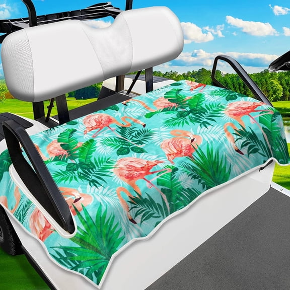 Tropical Floral Golf Cart Seat Covers, Universal Fit for EZGO, Club Car, Yamaha 51"x31", 2 Passenger Golf Cart Seat Protector, Durable Washable