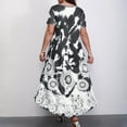 thumbnail image 3 of Ruimatai Robe Décontractée Grande Taille pour Femmes Manches Courtes Col Rond Été Fluide Confortable Élégante Imprimée Plage Fête T-Shirt Robe, 3 of 5