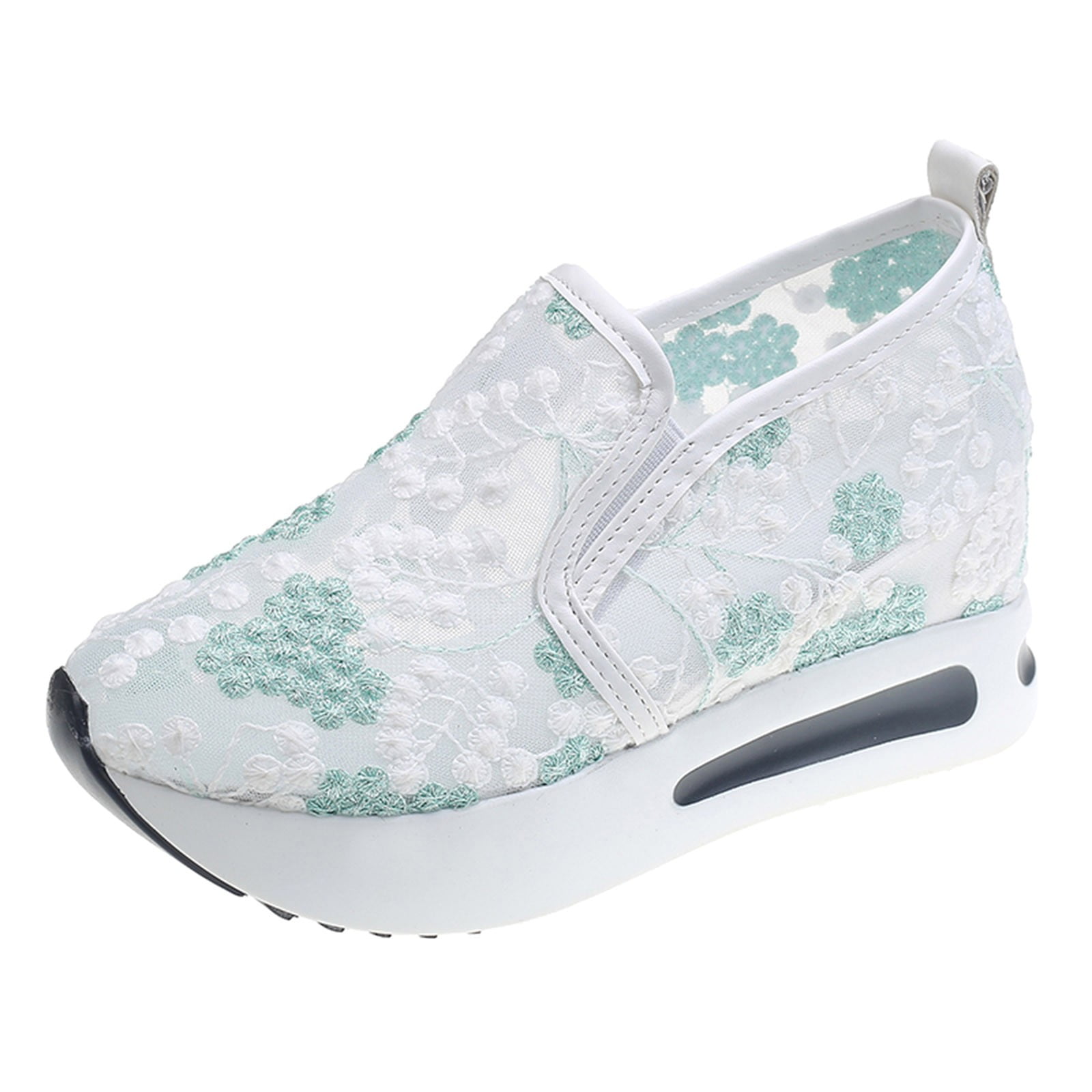Dakaela Fashion Sneakers for Women 2025 Platform Slip on Walking Shoes Mesh Wedge Dressy Casual Loafers