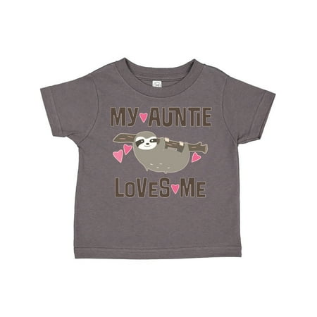 

Inktastic My Auntie Loves Me Niece Sloth Gift Toddler Toddler Girl T-Shirt