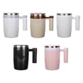 thumbnail image 2 of Inteprter Taza de café agitadora automática de acero inoxidable, taza de café duradera de acero inoxidable con capacidad de 380ML Juegos de servir café y té gris blanco, 2 of 6