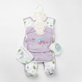 thumbnail image 2 of Splozh Layette Gift Set Baby Layette Gift Set for Baby Boys 8 Piece Jumpsuit+Top+Pant+Bib+Hat+Socks New Born Baby Boy Gift Set Baby Clothes Baby Clothes Light Purple,0-3 Months, 2 of 4
