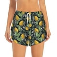 thumbnail image 2 of Xecao's Citrus Fruits Elegant Lemons for a double-layer running short for women, perfect for gym, tennis, and more, featuring a convenient pocket., 2 of 9