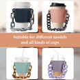 thumbnail image 4 of HZKAICUN Coffee Sleeves Reusable Coffee Cup Holder with Handle，Decorative Chain to Carry, PU Leather Cup Sleeve, Stylish Cold Drink Holder Portable Cup for Latte Tea Starbucks, 4 of 9