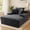 Dark Grey, variant on Papajet 67" Chaise Lounge Sofa, Faux Fur Sleeper Chaise with Armrests and Throw Pillows, No-Assembly Couch for Living Room, Apartment, Beige