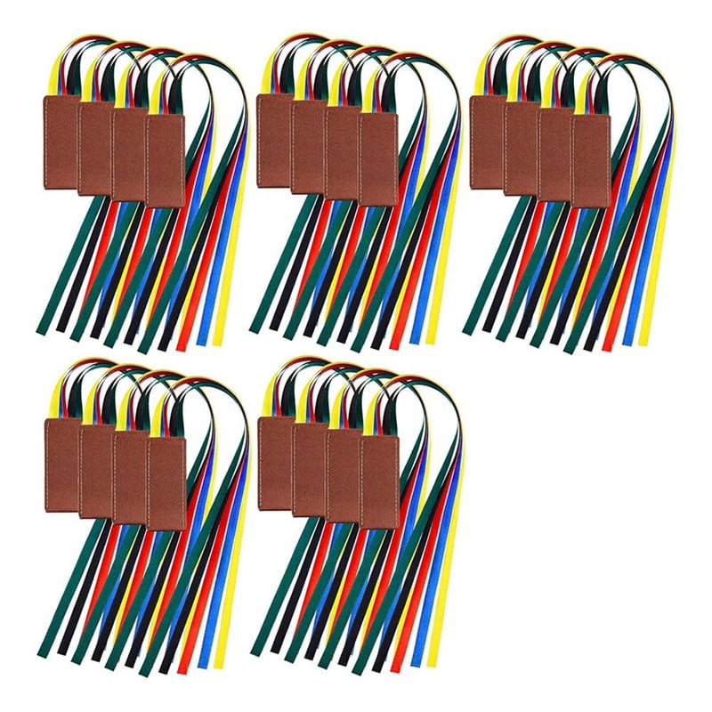 40 Pcs Bible Ribbon Bookmark Bulk Artificial Leather Christian Book Markers with 5 Colorful Ribbons for Books