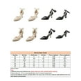 thumbnail image 2 of Gomelly Women Heel Sandals Pointed Toe Pumps Chunky Dress Sandal Pearl Stiletto Heels Ankle Strap Heel Pumps Black Stiletto 5cm 8, 2 of 5