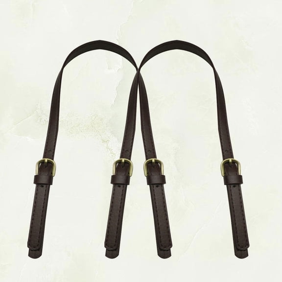 NICEXMAS Black Synthetic Leather Tote Bag Replacement Strap for Women Durable Adjustable Handbag Handles 2 Pcs