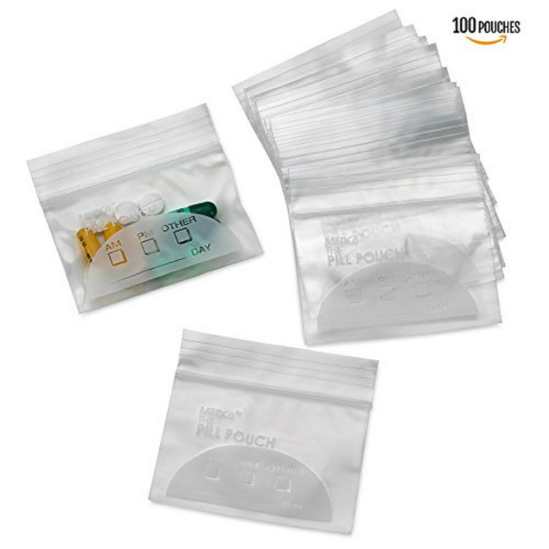 MEDca Pill Pouch 3 x 2.75 Disposable Plastic Travel Pill Bags by MEDca 