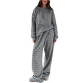 thumbnail image 4 of Usloyux Women's 2 Piece Striped Lounge Set Long Sleeve Pullover Top and Wide Leg Pants Matching Tracksuit Outfits with, Black M, 4 of 6