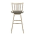 thumbnail image 3 of Pub Height Chairs Set Of 2, Distressed Gray And White 360-Degree Swivel Chair Solid Rubberwood Furniture, Vertical Slat Back Bar Chairs, 3 of 8