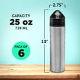thumbnail image 5 of Slim Stainless Steel Water Bottles 25 oz, 6 pack, Reusable Gym Sports Bulk Pack, Silver, 5 of 5