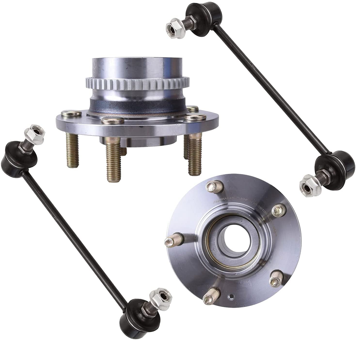Detroit Axle 512267 Rear Wheel Bearing Hub Assembly Set + Sway Bar Links [FWD Models]