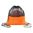 thumbnail image 5 of Basketball Storage Bag Sports Gym Backpack Drawstring Design Waterproof Honeycomb Fabric See-Through Mesh Football Soccer Pouch, 5 of 7
