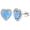 White, variant on 925 Sterling Silver Clear CZ Simulated Blue Opal Love Heart Stud Earrings, 0.40"