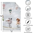 thumbnail image 4 of Cartonn Animals Balloon Kitchen Dish Towels Set of 1, Ride on A Tightrope Washable Tea Towels Dishcloths Lint-Free 18x28 Inch Fast Drying for Kitchen Restaurant Bar Clean, 4 of 6