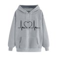 thumbnail image 5 of Dihao Hoodies for Women 2024 Fall Fashion Sweatshirt Tops Casual Long Sleeve Hooded Blouse Heart Print Pullover Drawstring Hoodie Long Sleeve Heart Print Pullovers Sweatshirt, 5 of 5