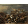 thumbnail image 2 of Nicolaes Pietersz. Berchem 24x18 Gold Ornate Framed and Double Matted Museum Art Print Titled - The Battle Between Alexander and Porus, 2 of 4