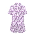 thumbnail image 5 of Women's 2 Piece Lounge Set Casual Baggy Short Sleeve Lapel Button Down Shirt and Drawstring Shorts Outfit Tracksuits Ladies Clothes, 5 of 8