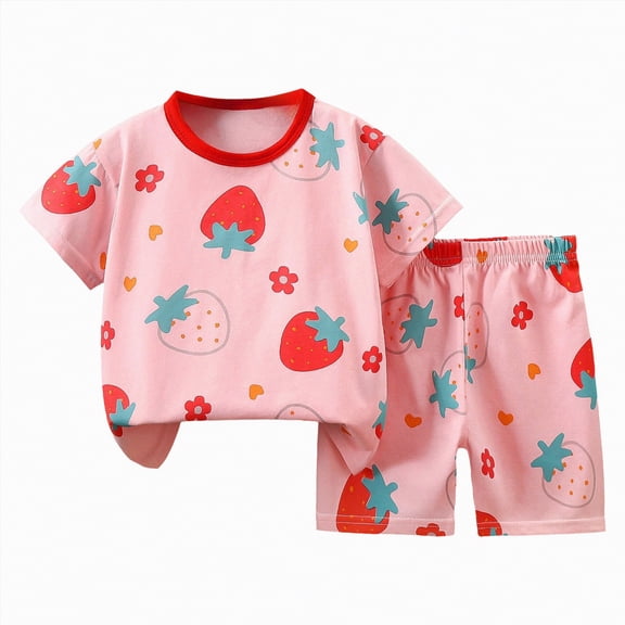 HCNTES Toddler Baby Summer Clothes Kid Outfits Girls Short Sleeves T-Shirt Tops Shorts Cute Outfits Set For 12-24 Months 2t 3t 4t 5t 6t 7t 8t 9t Kid Short Set, 3-9 Months