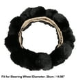 thumbnail image 2 of Unique Bargains Universal Winter Warm Faux Fur Car Steering Wheel Cover with Handbrake Cover Gear Shift Cover Set Black, 2 of 5
