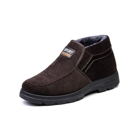 

Gomelly Mens Comfort Shoe Slip On Winter Shoes Plush Lining Snow Boots Warm Loafers Travel Walking Coffee 7