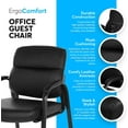 thumbnail image 4 of Oline Leather Guest Chair with Padded Arms, Reception Meeting Conference Waiting Room Lobby Home Desk Big and Tall Executive Office Chair, Black (1 Pack), 4 of 7