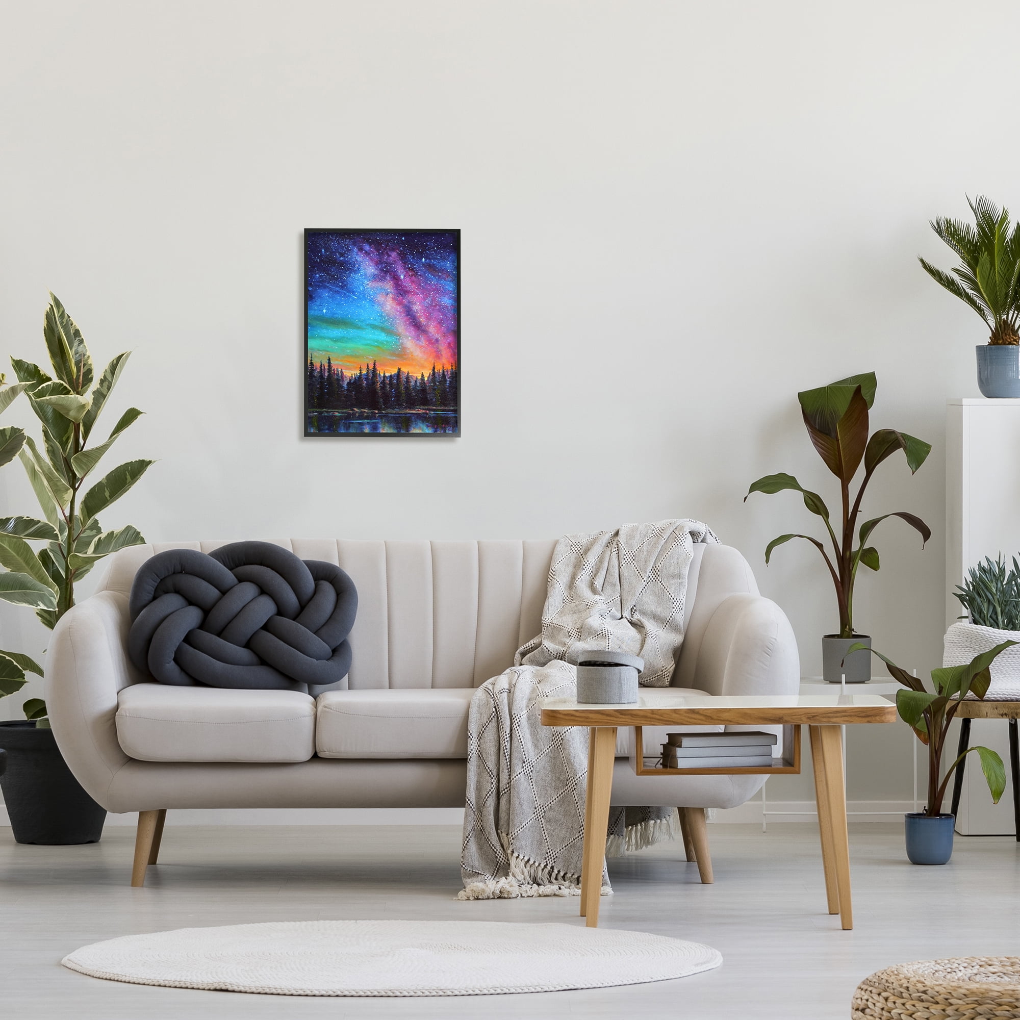 Stupell Industries Vivid Nebula Landscape Nature Painting Black Framed Art Print Wall Art, 16 x 20