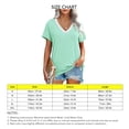 thumbnail image 4 of Blusa con cuello en V,Blusa con cuello en V Blusa corta de manga corta Top Camisa de manga corta Blusa Ultra Responsiva, 4 of 5