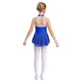 thumbnail image 2 of Aislor Kids Girls Leotard Dance Dress Floral Lace Mesh Patchwork Ballet Modern Lyrical Costume Navy Blue 6, 2 of 7