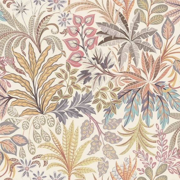 Tempaper Crafted Floral Neutral Peel and Stick Wallpaper, 20.5" x 16.5'