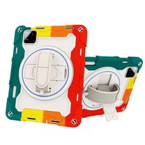 XYX 3in1 Rotating Stand Case for Xiaomi Pad 7/Xiaomi Pad 7 Pro 11.2 inch 2024 with Hand/Shoulder Strap, Shockproof Rugged, Colorful Red