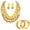 NK_10625_Amber_Yellow_er_br, variant on 3 Layer Chunky Statement Beaded Necklace and Earrings Set, Fashion Multi Layer Women Collar Necklace Jewelry Set (NK-10625-Black Set)