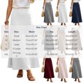 thumbnail image 3 of IUYRTFE Women Elastic Waist Cotton Linen Midi Skirt Solid Color Casual A Line Skirt for Summer Vacation Daily Wear, 3 of 7