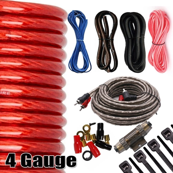 Car Audio 4 Gauge Cable Kit Amp Amplifier Install RCA Subwoofer Sub Wiring 2300W