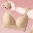 thumbnail image 5 of Alun Seamless Square Shoulder Bras for Women Wireless No Underwire Jelly Gel Light Support Comfort Bra Summer Lightweight Breathable Solid Color Bralettes 1-Beige L, 5 of 7