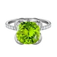 thumbnail image 2 of Mauli Jewels Rings for Women 2.25 Carat.Twt Cushion Shape Peridot Diamond Ring 4 Prong 10K White Gold, 2 of 7
