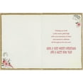 thumbnail image 2 of Designer Greetings Die Cut 3D Red Sleigh, Swirling Gold Foil Glides, Gold Ribbon and Sequins Hand Decorated Christmas Card for Niece and Husband, 2 of 2