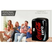 Coke Zero 6 Can Mini Fridge 4L Mini Electric Cooler Portable 12V Car Cooler Black