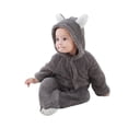 thumbnail image 3 of OUMY Newborn Baby Infant Boy Girl Fleece Romper Hooded Jumpsuit Bodysuit Outfits Clothes, 3 of 6