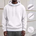 thumbnail image 6 of Men's Classic Solid Fleece Pullover Hoodie, Drawstring Hooded Sweatshirt with Kangaroo Pocket, for Fall Winter Daily Casual Wear White XXXL, 6 of 6