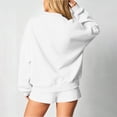 thumbnail image 5 of Vivianyo HD Women's Over Size Drop Shoulder Quarter Zip Fall Sweatshirt, Womens Stand Collar Ribbed Cuff and Hem Solid Winter Pullover Tops for Loungewear, Women's White, Sizes S-2XL, 5 of 5