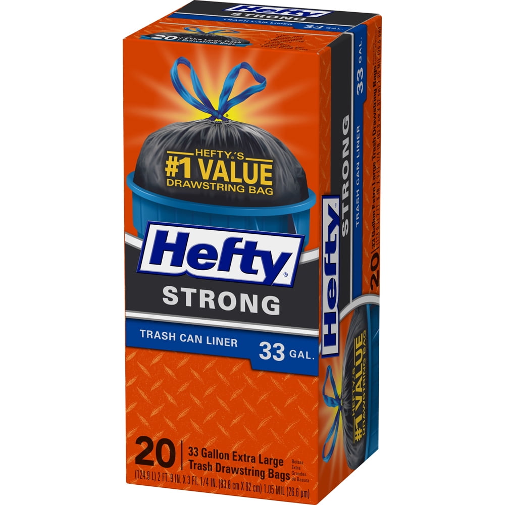 Can Liner 2 New Version Hefty Strong Large Trash//Garbage Bags