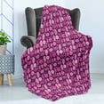 thumbnail image 4 of Purple Soft Flannel Fleece Throw Blanket, Abstract Chaotic Spotted Pattern in Purple Shades Camouflage Style Mottled Design, Cozy Plush for Indoor and Outdoor Use, 60" x 80", Multicolor, by Ambesonne, 4 of 5