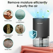 KLOUDIC 700ml Small Dehumidifiers with LED Light 2200 Cubic feet (215 Sq. ft)