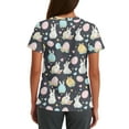 thumbnail image 4 of Fabrcox S-5XL Bunny Egg Hunt Print Holiday Scrub Shirts for Women V Neck Short Sleeve Easter Working Uniform with Pocket, 4 of 5