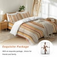 thumbnail image 7 of Orange Stripe Bedding Duvet Cover Set King Size 4 Pieces Yellow Gradient Geometric Abstract Bedding Set with Zipper Closure, 1 Comforter Cover 92x106 Inches 1 Flat Sheet & 2 Pillow Cases, 7 of 7