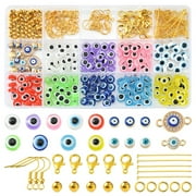 1box Evil Eye Theme DIY Earrings Jewelry Makings Kits 180pcs Resin Beads 4pcs Alloy Links 12pcs Alloy Enamel Beads